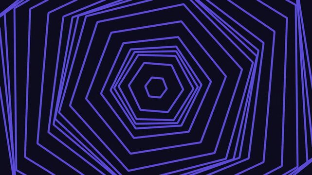 Abstract background with concentric purple hexagonal lines creating a tunnel effect.
