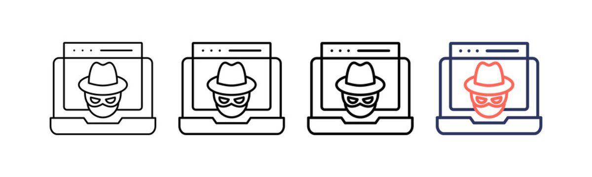 Dark Web Icon Different Style Outline Collection Set