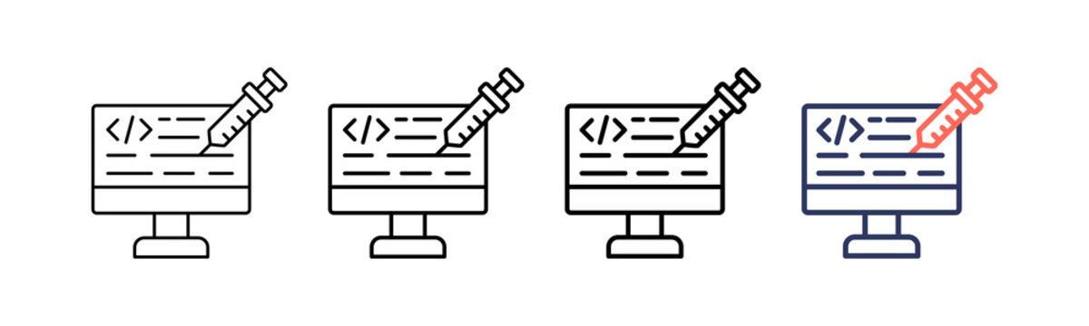 Code Injection Icon Different Style Outline Collection Set