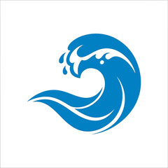 Naklejka premium Tide sea wave curl icon vector element for ocean concept