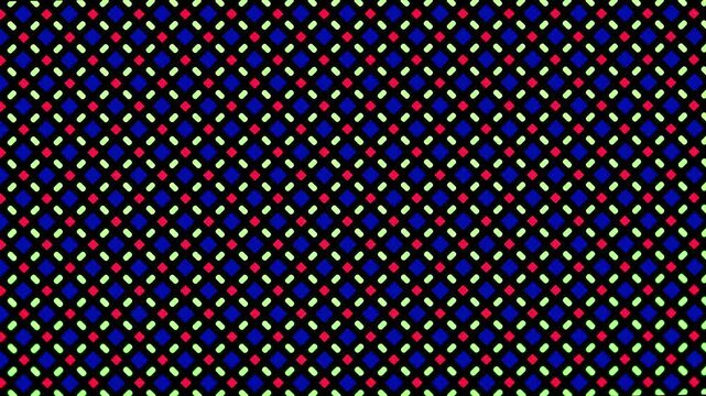 Microscopic view of illuminated OLED display pixels showing white screen
