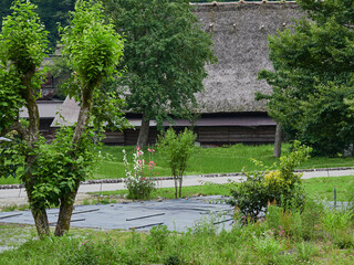 夏の観光名所世界遺産の白川郷の合掌村の古い建物の風景 © zheng qiang