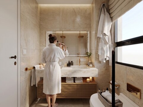 ba&ntilde;o moderno de casa de lujo y de dise&ntilde;o 