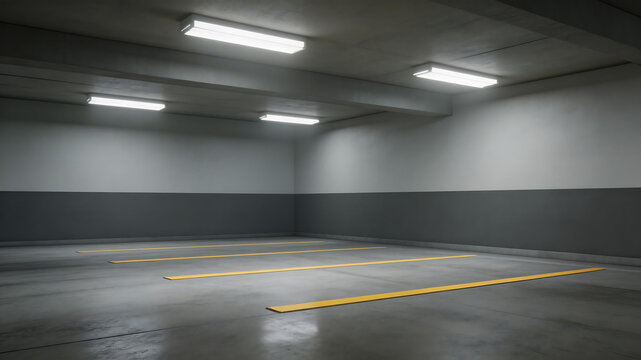 Empty parking garage interior