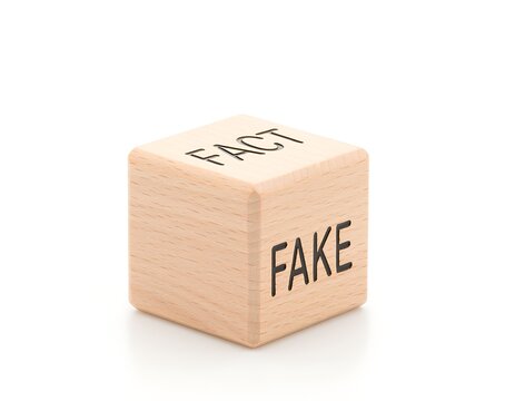 Fake brand cardboard box with counterfeit label on white background.