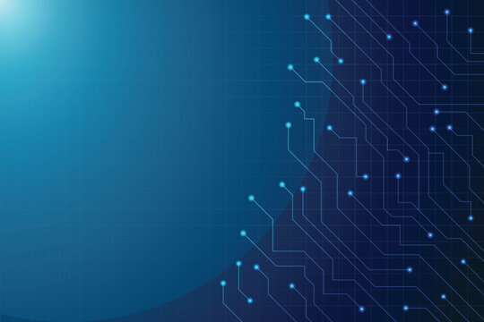 abstract technology digital data circuit network futuristic ai with copy space vector blue background