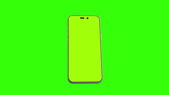 Smartphone green screen mockup centered on dark blue background for screen replacement smartphone mockup, green screen, dark blue background, blank display, chroma key, screen replacement, mobile devi
