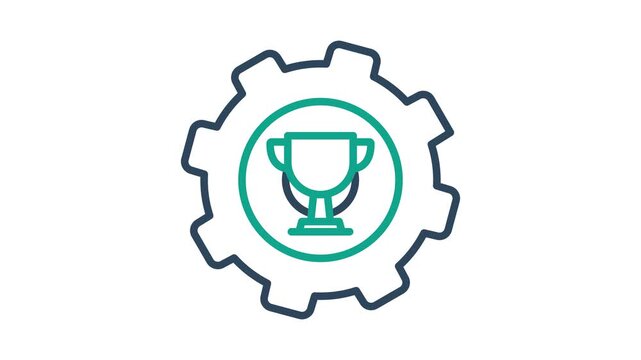 Goal setting icon animation. Animation related to target. Suitable for user interface, provide visual feedback and more. Alpha channel, transparent background