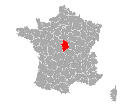 Karte von Cher in Frankreich
