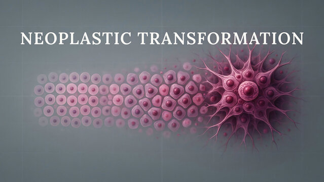 Cancer cell transformation from normal cells to abnormal cells in neoplastic process