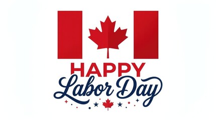 Fototapeta premium Happy labor day canada illustration festive graphic for september holiday celebrations and national recognition