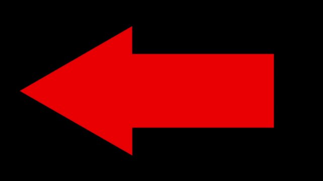  Arrow icon animated traffic directional. Left arrow for road direction. Flashing direction indicators red arrow 