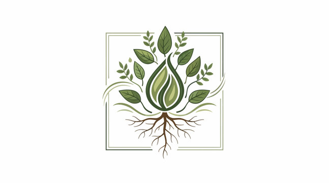 green leafy plant growing roots