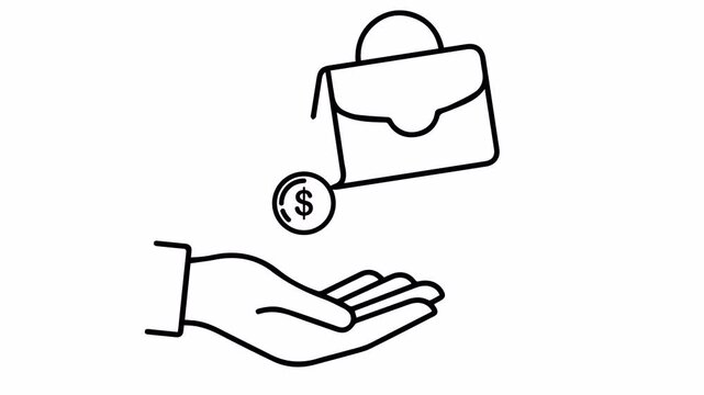 Simple Business Finance Icons Animation Set. Transparent Background, isolated object
