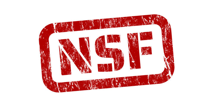 NSF - red grunge rubber stamp - vector illustration