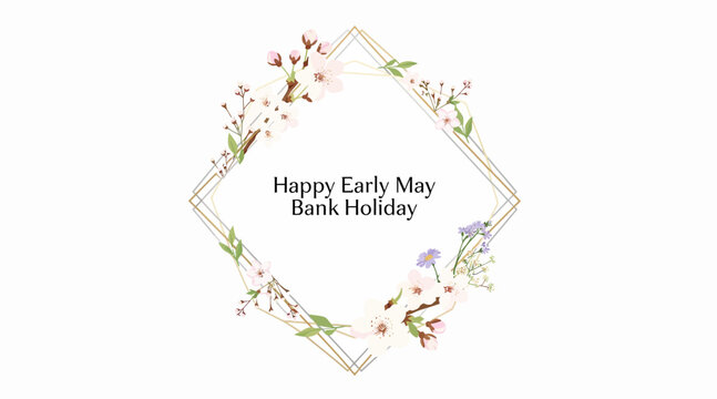 happy early may bank holiday floral wreath