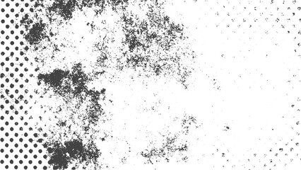 Obraz premium Vintage Halftone Grunge Overlay with Fine Black Dot Texture, Abstract Urban Distressed Surface, Isolated on White Background, High Detail Monochrome Vector Design.