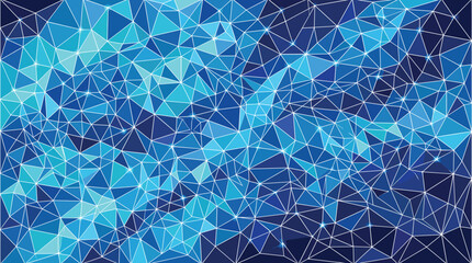 Abstract blue low poly background, geometric polygonal mesh pattern with connected lines and dots, digital technology vector texture for web banners © Iconify Studio