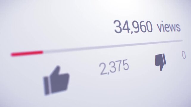 Social Media 3 Million Views Counter Animation with Like Button and Viral Engagement UI