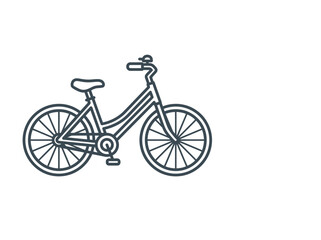 Fototapeta premium A simple black and white line art illustration of a classic bicycle.