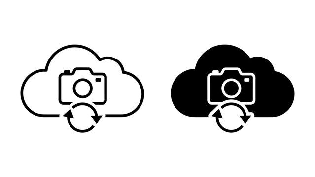 Cloud Storage for Camera: A visual representation of cloud storage with camera icon and refresh symbol, illustrating data backup and synchronization.