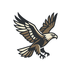 Fototapeta premium Stylized graphic illustration of a majestic eagle in flight.