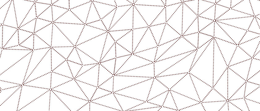 Abstract geometric pattern with connected dotted lines and nodes on a white backdrop.