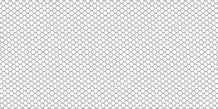 Fishing or soccer net. Repeated hexagon pattern. Black wired mesh texture isolated on white background. Metallic or fabric fence, cage or lattice structure. Vector graphic Illustration.