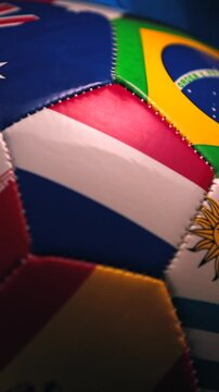 Rotating Soccer Ball with World Flags Focused on France