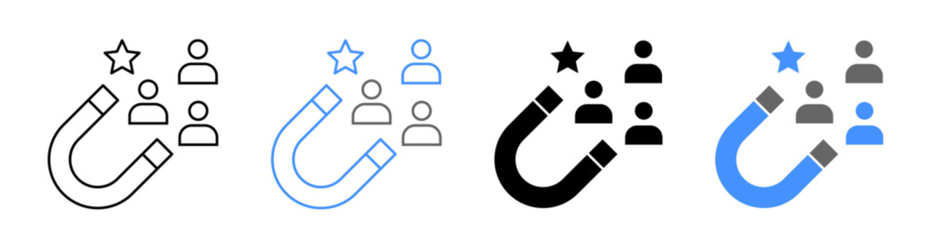 Inbound Marketing Leads Generation User Retarget Icon Set Vector Illustration