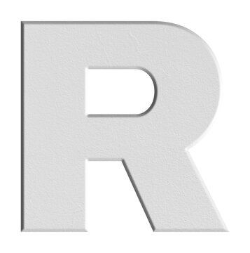 PNG Textured white letter R on transparent background