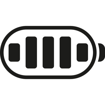 Battery icon power level and charge indicator