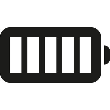 Battery icon power level and charge indicator