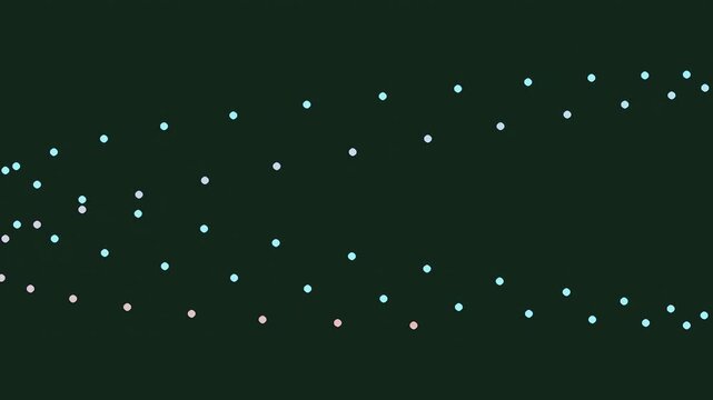 Abstract dark background with a pattern of glowing white dots arranged in a curve.