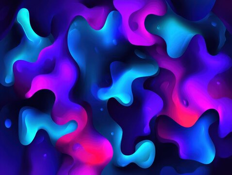 Abstract Fluid Art Background with Vibrant Neon Gradient Colors in Motion Graphic Style for Modern Design