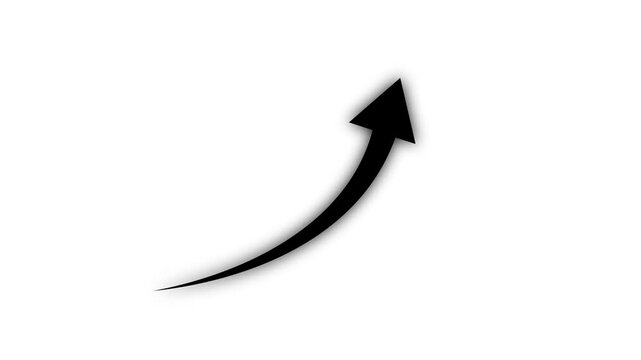 Growing business arrow on black. Profit arrow .Business concept, growing chart. Concept of sales symbol icon with arrow moving up. Motion graphics of business arrow concept