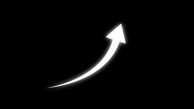 Growing business arrow on black. Profit arrow .Business concept, growing chart. Concept of sales symbol icon with arrow moving up. Motion graphics of business arrow concept