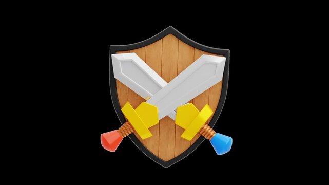 Shield with Crossing Swords Emblem