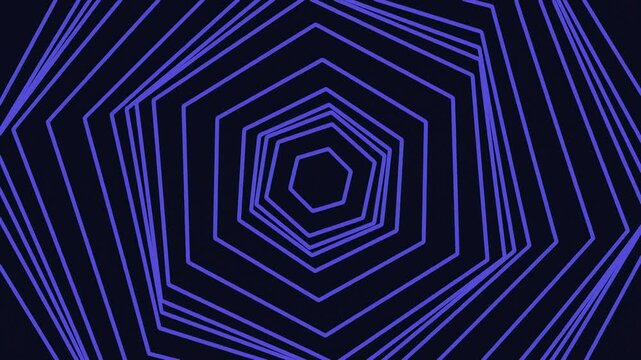 Abstract background featuring concentric purple hexagonal lines forming a hypnotic tunnel effect.