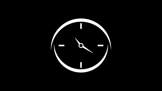 Minimalist clock white background simple modern time symbol