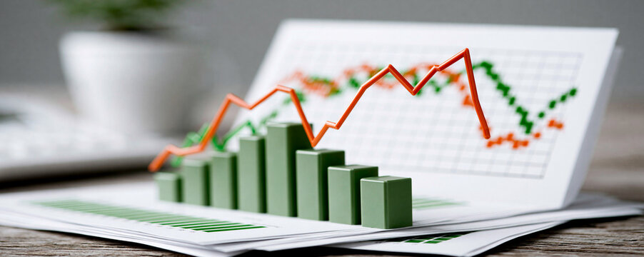 A close-up of a hand holding a magnifying glass over a stock market chart, emphasizing small-cap stocks within a diversified portfolio. The image includes significant copy space for additional