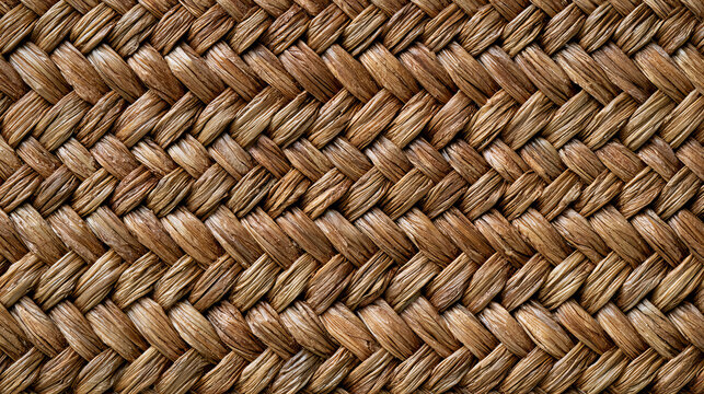 Natural woven wicker texture with braided straw pattern, rustic handcrafted rattan background for interior design, furniture, packaging and decorative design