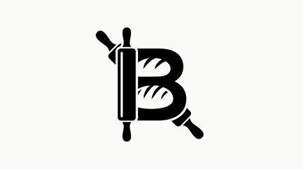 Bakery Logo Design With Rolling Pin. © almeera