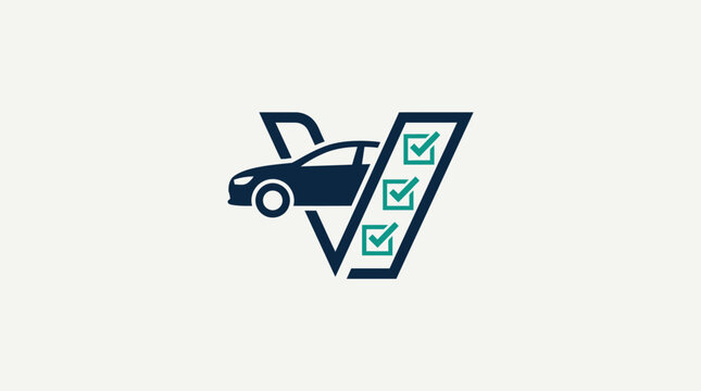 Car with checklist on screen.