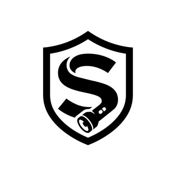 Shield logo with flashlight letter S.