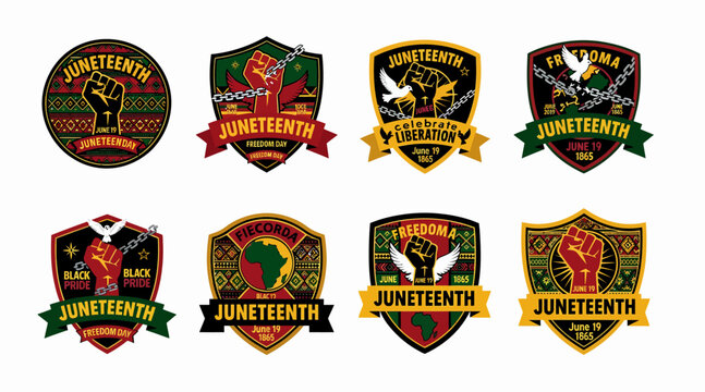 Juneteenth badges and logos