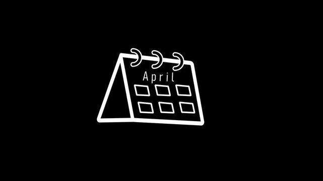 Minimalist april calendar with geometric and bold typography