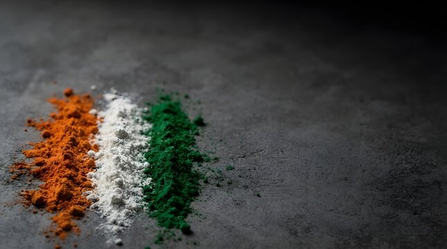 India independent day vibrant saffron white and green powder representing national pride