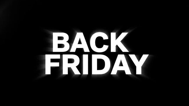 Black Friday text with 3D white letters on black background