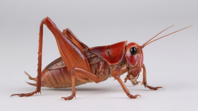 Close Up of a Wingless Insect on White Background Studio Shot Detailed Macro View